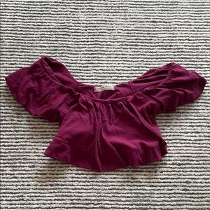 Free People Plum Ruffle Crop Top